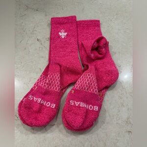 Bombas Crew Athletic Socks in Bright Pink size Large NWOT MSRP-$34.00
